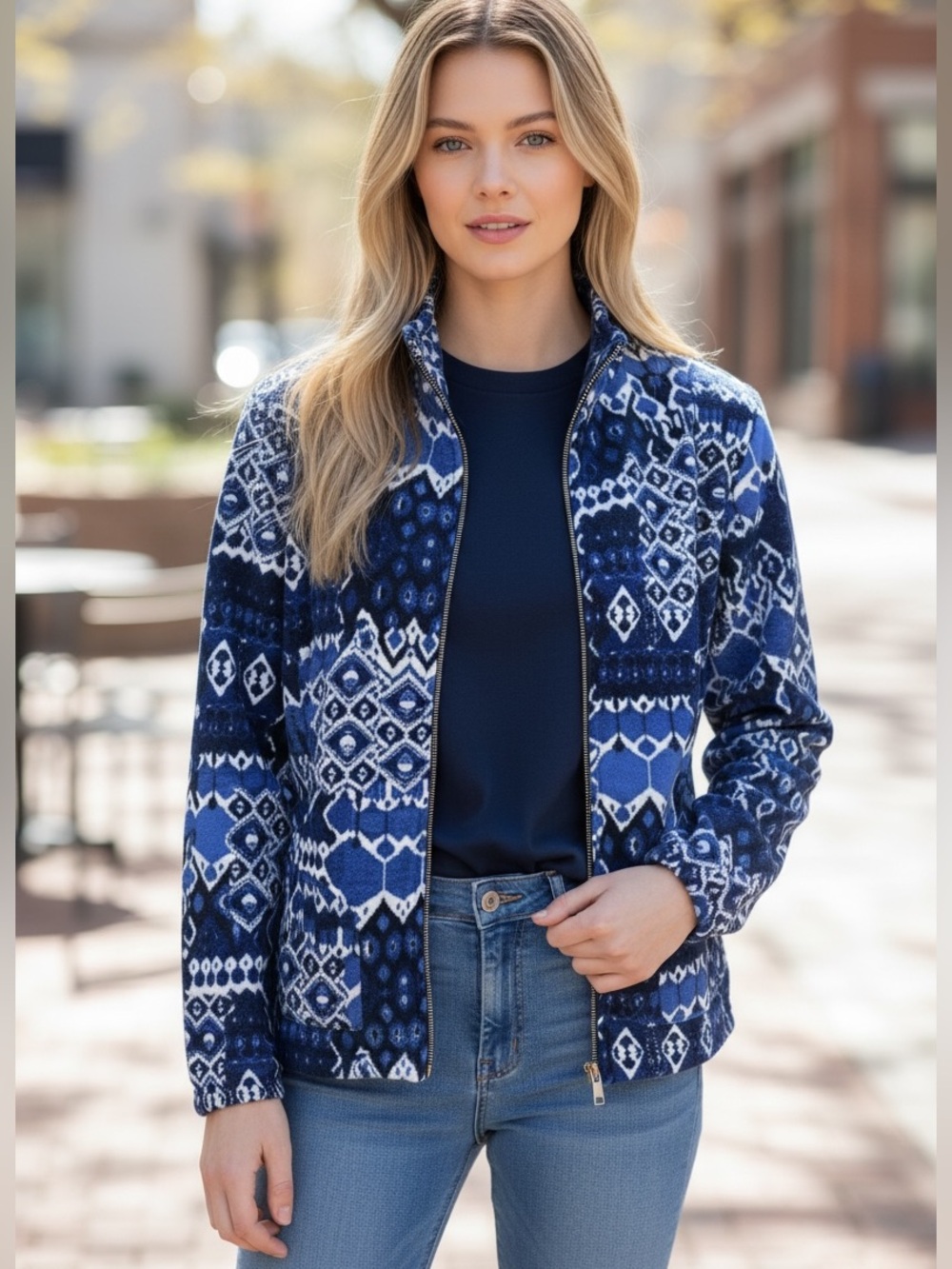 Chico’s Zynergy Neema Batik Windbreaker